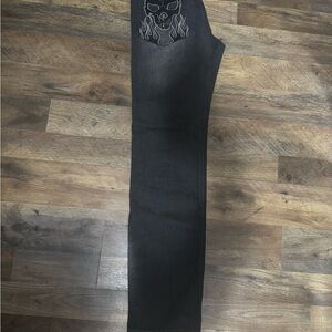 Rebel Vengeance Black Jeans with Skull Design